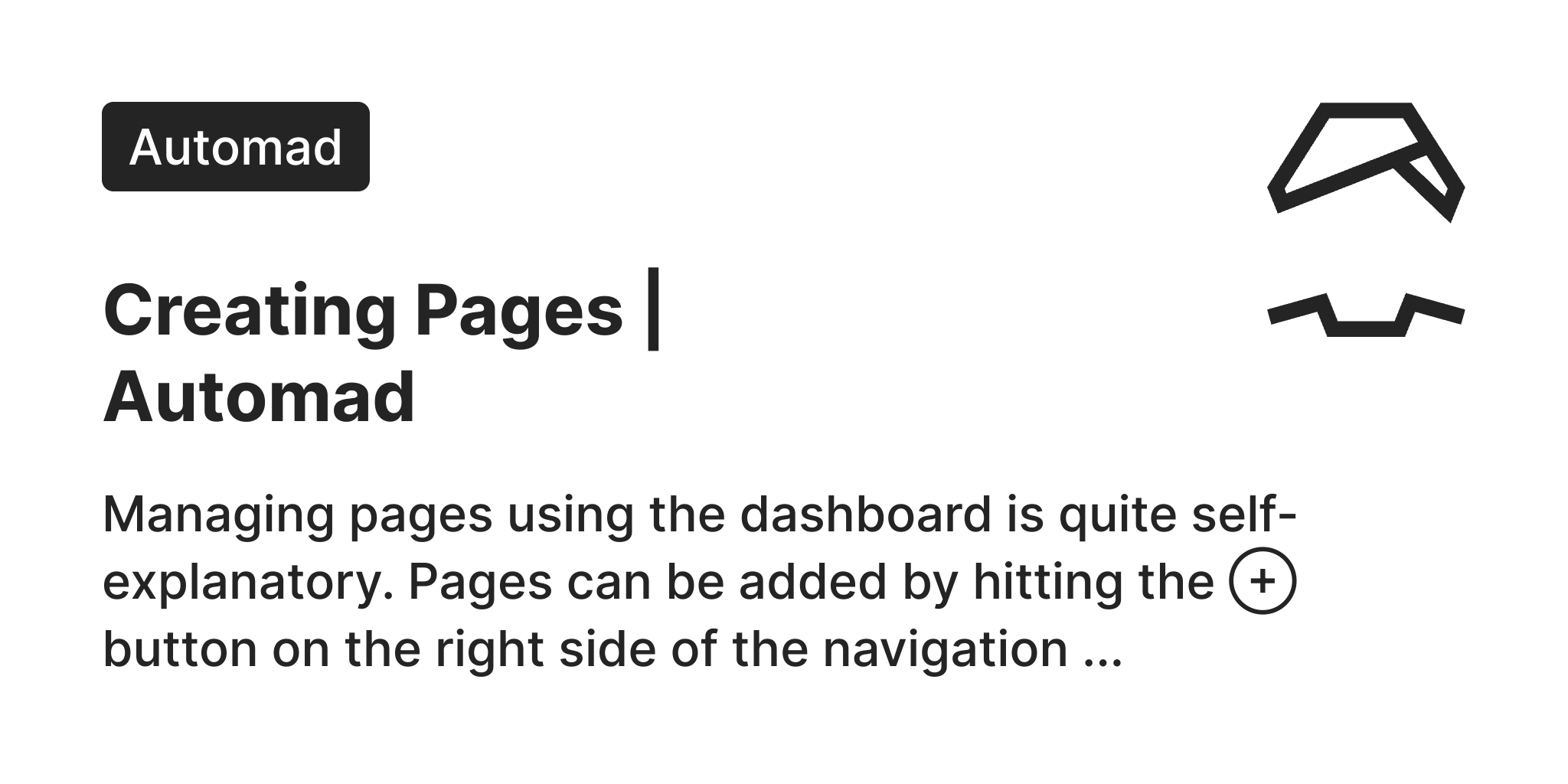 Automad / Creating Pages