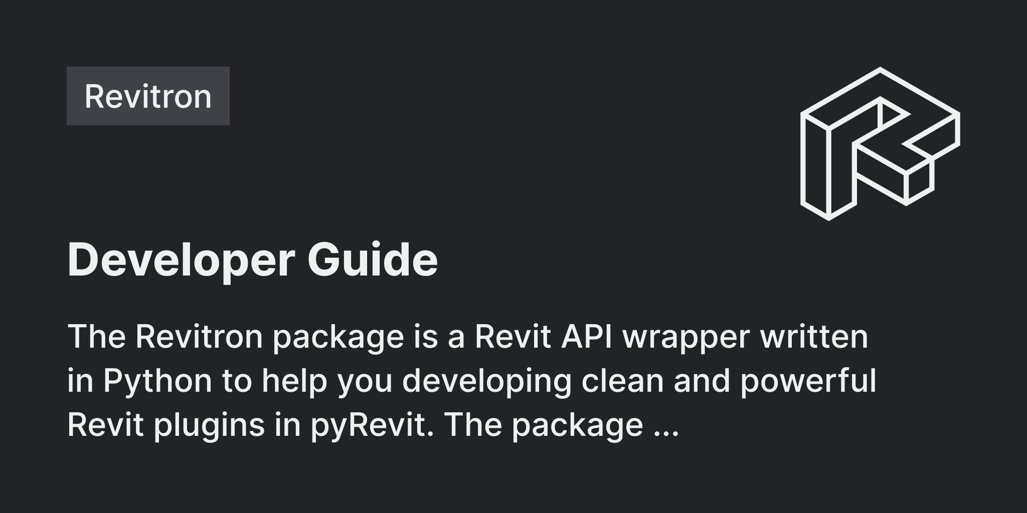 Developer Guide — Revitron